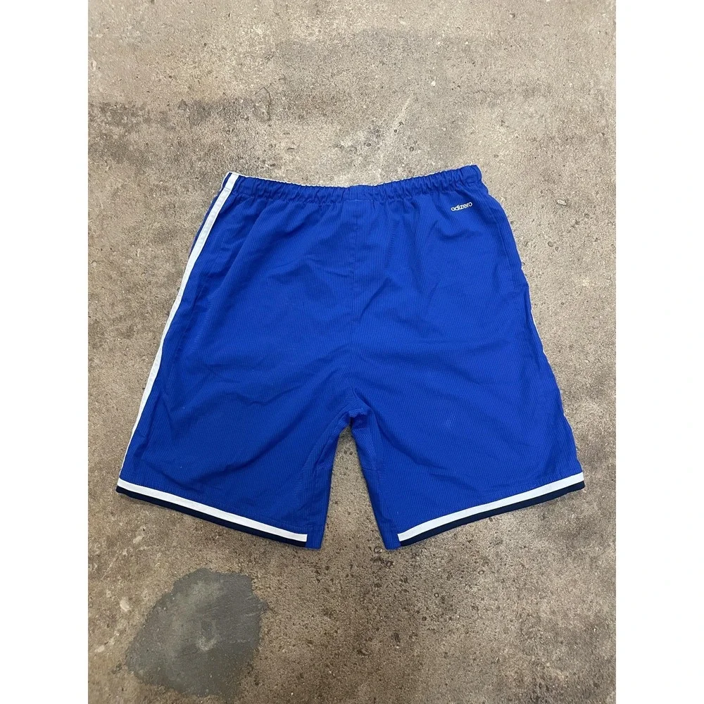 Adidas Shorts Youth 14 Blue 3-Stripes Adizero Athletic Soccer Running Gym‎